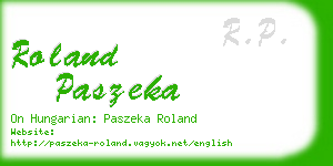 roland paszeka business card